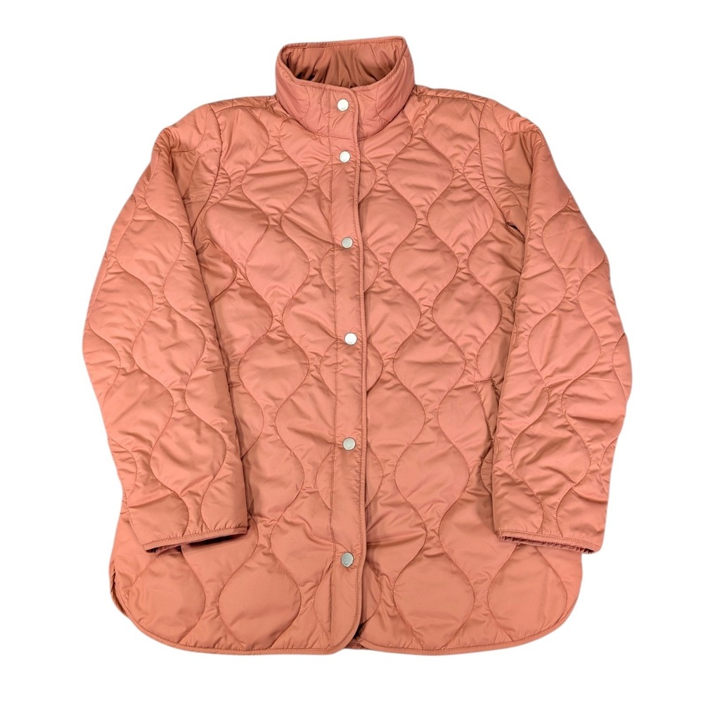 32 Degrees Heat Womens Small Quilted Jacket Coral Pink Snap Front Lightweight